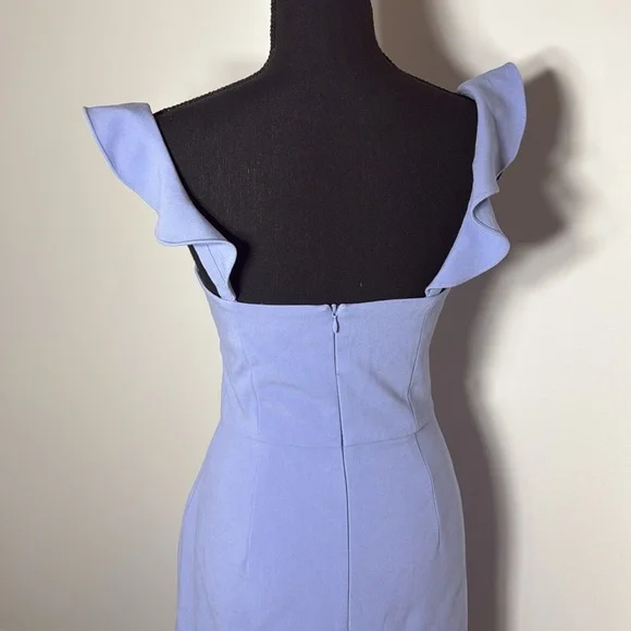 Women Plain Casual Mini Dress, Dusty Blue - Picture 7 of 9